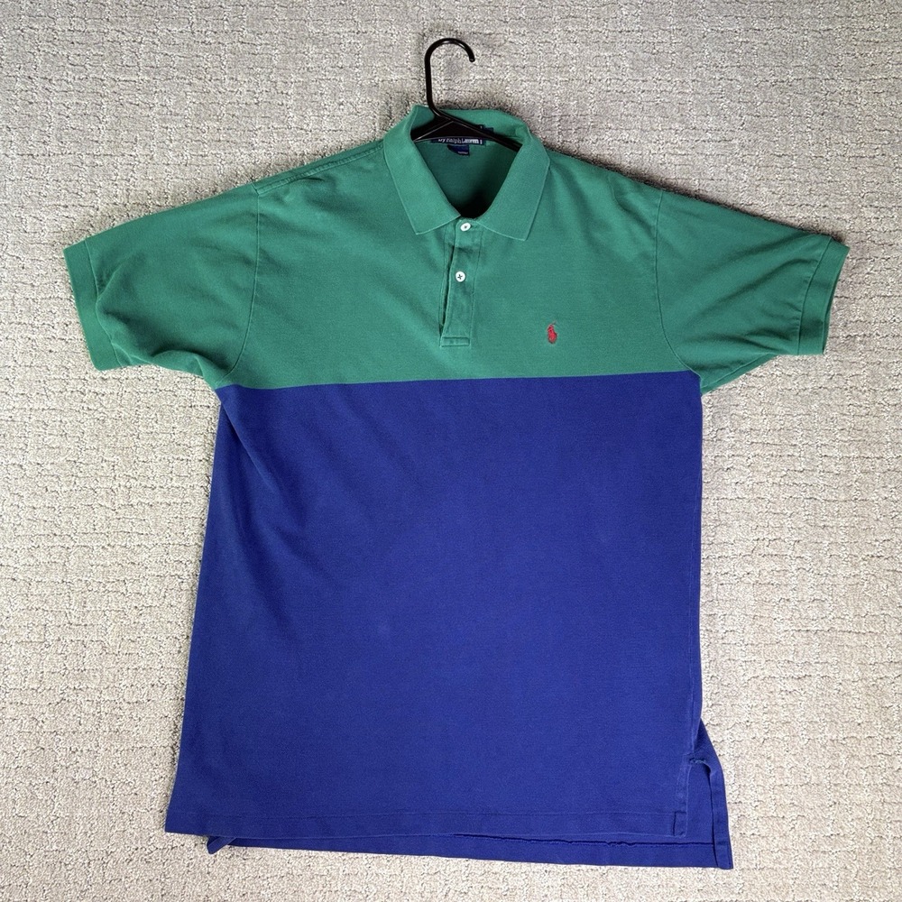 POLO Ralph Lauren Shirt Classic Polo COLOR BLOCK Preppy Embroidered Pony XL